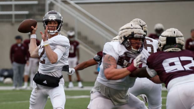 Missouri State football players seen here during the annual Maroon and White game at Plaster Stadium in Springfield on April 15, 2023.